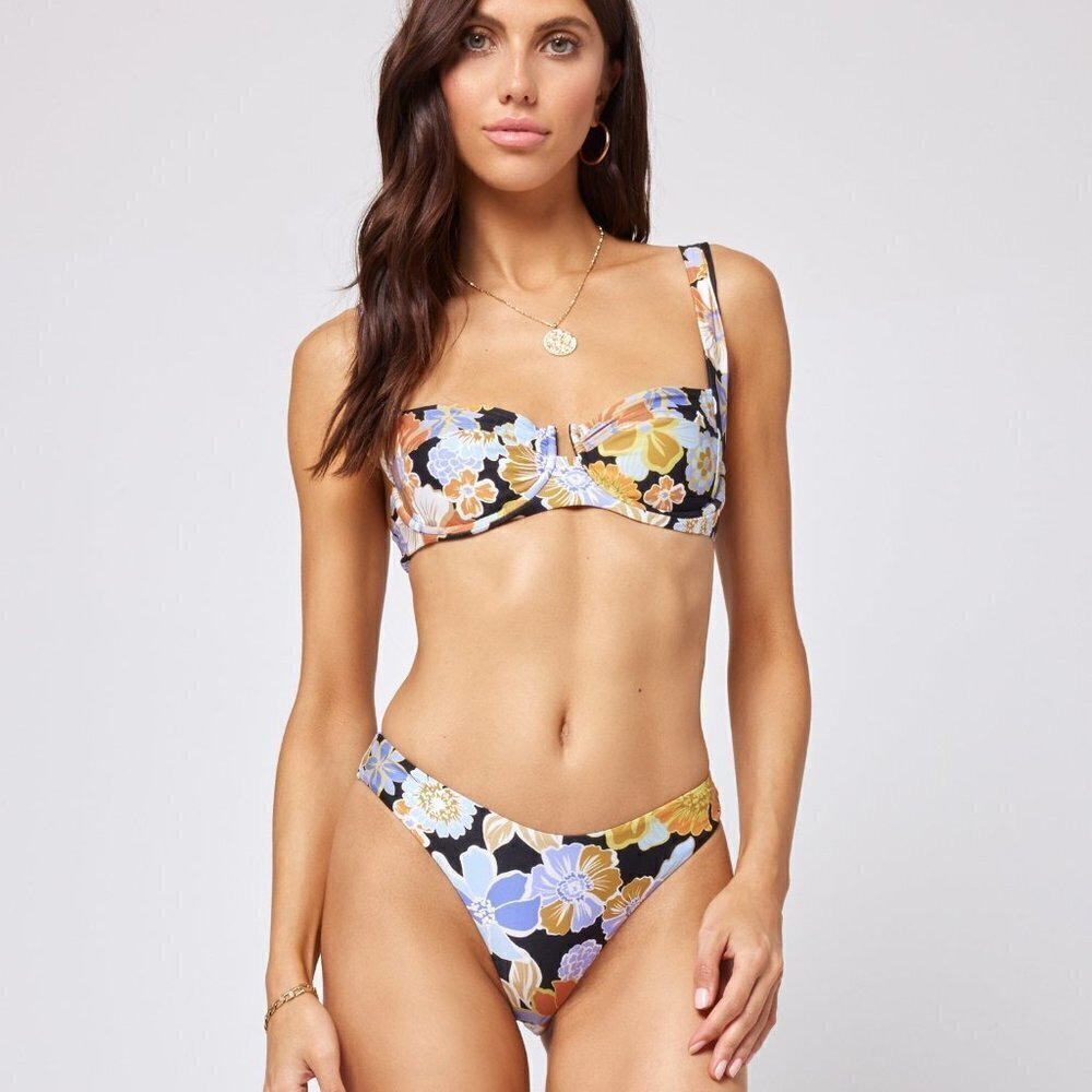 LSPACE Printed Camellia Bikini Top - Picture 5 of 9
